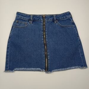 PacSun Zip Front Denim Mini Skirt XS
